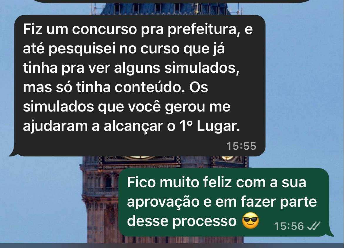 Depoimento de aluno que ficou em 1º lugar em concurso de prefeitura